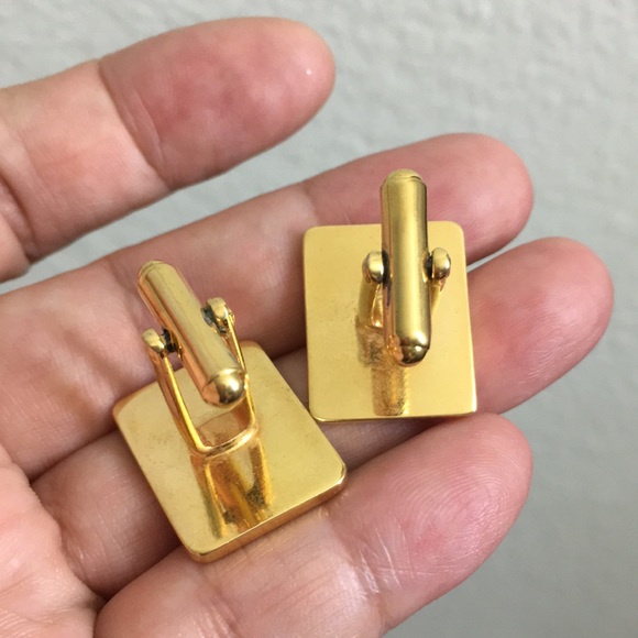 🖤Vtg gold and leather cufflinks - Picture 6 of 9